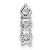 14K White Gold 0.33 Carat Lab Grown Diamond VS SI+ G+ Three Stone Chain Slide Pendant view 3