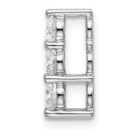 14K White Gold 0.50 Carat Lab Grown Diamond VS SI+ G+ Three Stone Chain Slide Pendant view 2