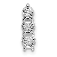 14K White Gold 0.50 Carat Lab Grown Diamond VS SI+ G+ Three Stone Chain Slide Pendant view 3