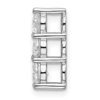 14K White Gold 0.75 Carat Lab Grown Diamond VS SI+ G+ Three Stone Chain Slide Pendant view 2