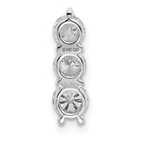 14K White Gold 0.75 Carat Lab Grown Diamond VS SI+ G+ Three Stone Chain Slide Pendant view 3