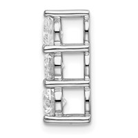 14K White Gold 1 Carat Lab Grown Diamond VS SI+ G+ Three Stone Chain Slide Pendant view 2