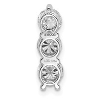 14K White Gold 1 Carat Lab Grown Diamond VS SI+ G+ Three Stone Chain Slide Pendant view 3