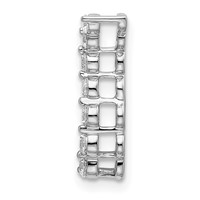 14K White Gold 0.25 Carat Lab Grown Diamond VS SI+ G+ Seven Stone Curved Bar Chain Slide Pendant view 2