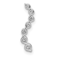 14K White Gold 0.25 Carat Lab Grown Diamond VS SI+ G+ Seven Stone Curved Bar Chain Slide Pendant view 3