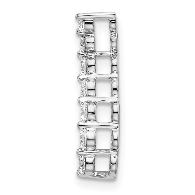 14k White Gold 1/3 carat Lab Grown Diamond VS/SI+ G+ Seven Stone Curved Bar Chain Slide Pendant