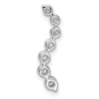 14K White Gold 0.33 Carat Lab Grown Diamond VS SI+ G+ Seven Stone Curved Bar Chain Slide Pendant view 3