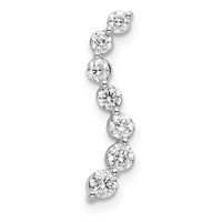 14K White Gold 0.33 Carat Lab Grown Diamond VS SI+ G+ Seven Stone Curved Bar Chain Slide Pendant view 1
