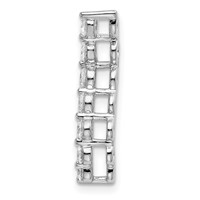 14K White Gold 0.50 Carat Lab Grown Diamond VS SI+ G+ Seven Stone Curved Bar Chain Slide Pendant view 2