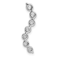 14K White Gold 0.50 Carat Lab Grown Diamond VS SI+ G+ Seven Stone Curved Bar Chain Slide Pendant view 3