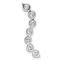 14K White Gold 0.75 Carat Lab Grown Diamond VS SI+ G+ Seven Stone Curved Bar Chain Slide Pendant view 3