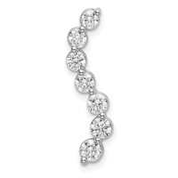 14K White Gold 0.75 Carat Lab Grown Diamond VS SI+ G+ Seven Stone Curved Bar Chain Slide Pendant view 1