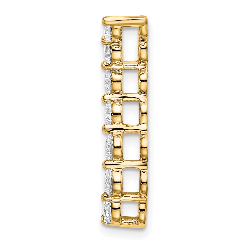 14k 3/4 carat Lab Grown Diamond VS/SI+ G+ Seven Stone Curved Bar Chain Slide Pendant