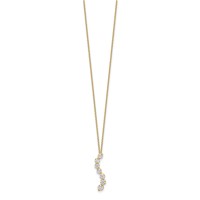 14K Yellow Gold 0.75 Carat Lab Grown Diamond VS SI+ G+ Complete Seven Stone Curved Bar Pendant Necklace, 18" view 2
