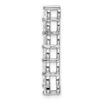 14K White Gold 1 Carat Lab Grown Diamond VS SI+ G+ Seven Stone Curved Bar Chain Slide Pendant view 2