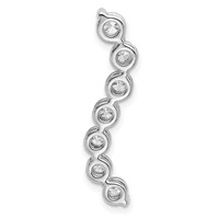 14K White Gold 1 Carat Lab Grown Diamond VS SI+ G+ Seven Stone Curved Bar Chain Slide Pendant view 3