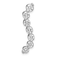 14K White Gold 1 Carat Lab Grown Diamond VS SI+ G+ Seven Stone Curved Bar Chain Slide Pendant view 1