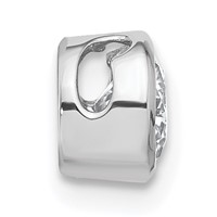 14K White Gold 0.50 Carat Lab Grown Diamond VS SI+ G+ Round Complete Bezel Chain Slide Pendant view 2