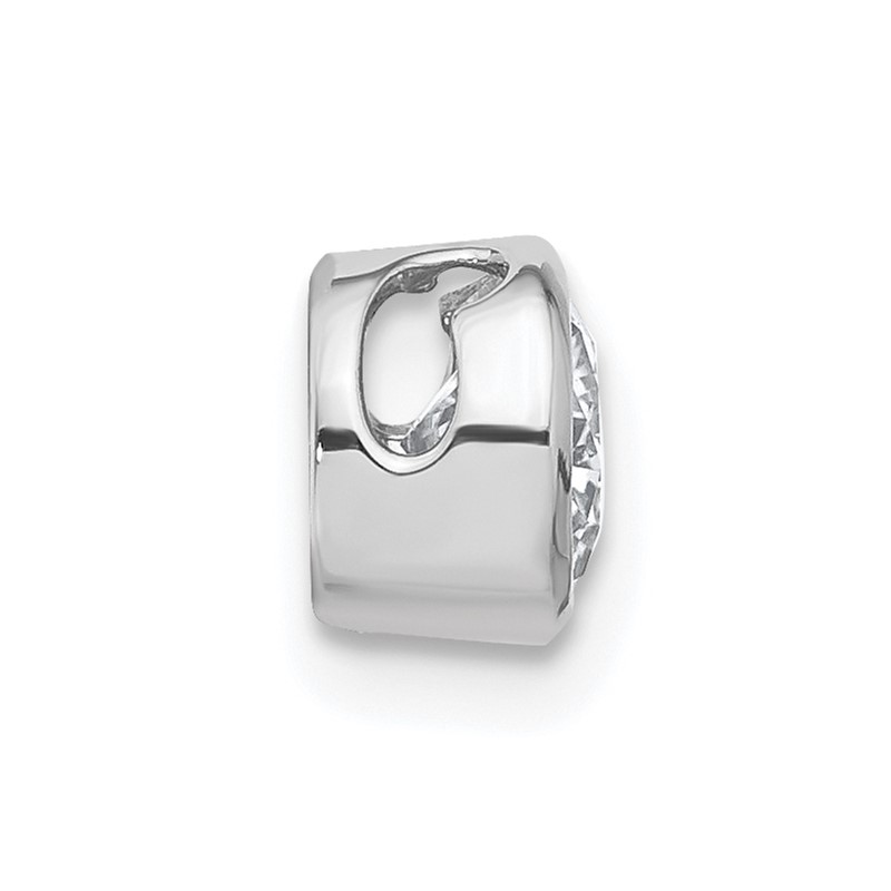 14k White Gold 1/2 carat Lab Grown Diamond VS/SI+ G+ Round Complete Bezel Chain Slide Pendant