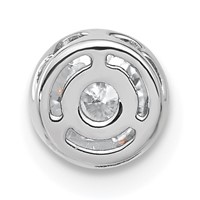 14K White Gold 0.50 Carat Lab Grown Diamond VS SI+ G+ Round Complete Bezel Chain Slide Pendant view 3
