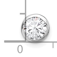 14K White Gold 0.50 Carat Lab Grown Diamond VS SI+ G+ Round Complete Bezel Chain Slide Pendant view 4