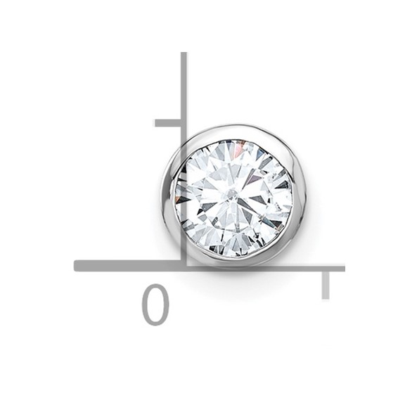 14k White Gold Round Bezel Chain Slide Mounting