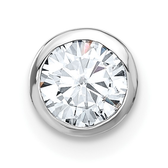 14k White Gold Round Bezel Chain Slide Mounting