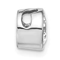 14K White Gold 1 Carat Lab Grown Diamond VS SI+ G+ Round Complete Bezel Chain Slide Pendant view 2