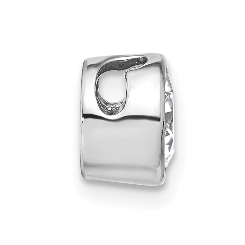 14k White Gold 1 carat Lab Grown Diamond VS/SI+ G+ Round Complete Bezel Chain Slide Pendant