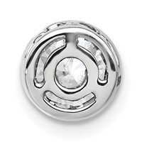 14K White Gold 1 Carat Lab Grown Diamond VS SI+ G+ Round Complete Bezel Chain Slide Pendant view 3