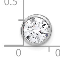 14K White Gold 1 Carat Lab Grown Diamond VS SI+ G+ Round Complete Bezel Chain Slide Pendant view 4