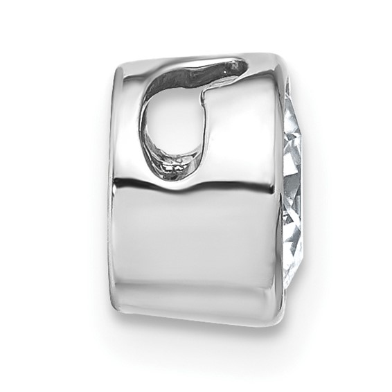 14k White Gold Round Bezel Chain Slide Mounting