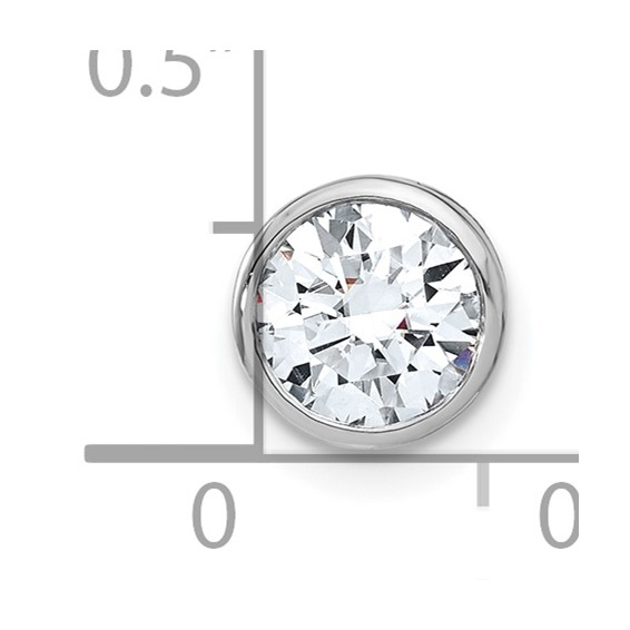 14k White Gold Round Bezel Chain Slide Mounting