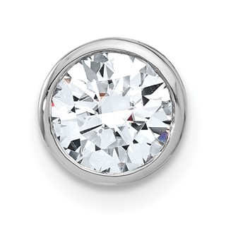 14k White Gold Round Bezel Chain Slide Mounting