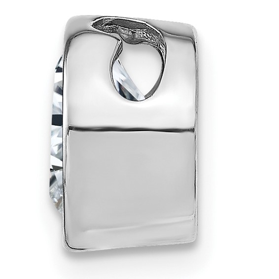 14k White Gold Round Bezel Chain Slide Mounting