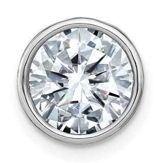 14k White Gold Round Bezel Chain Slide Mounting