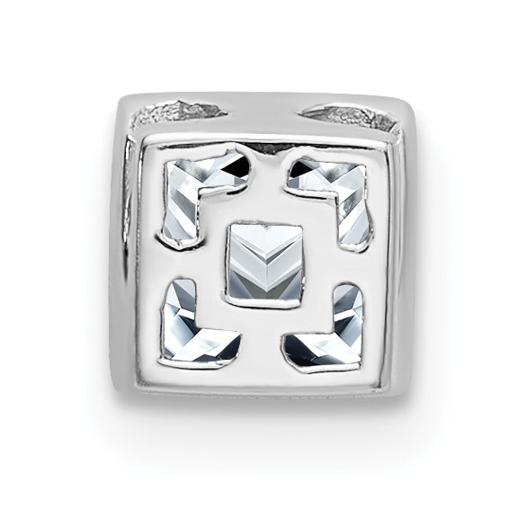 14k White Gold Princess Bezel Chain Slide Mounting