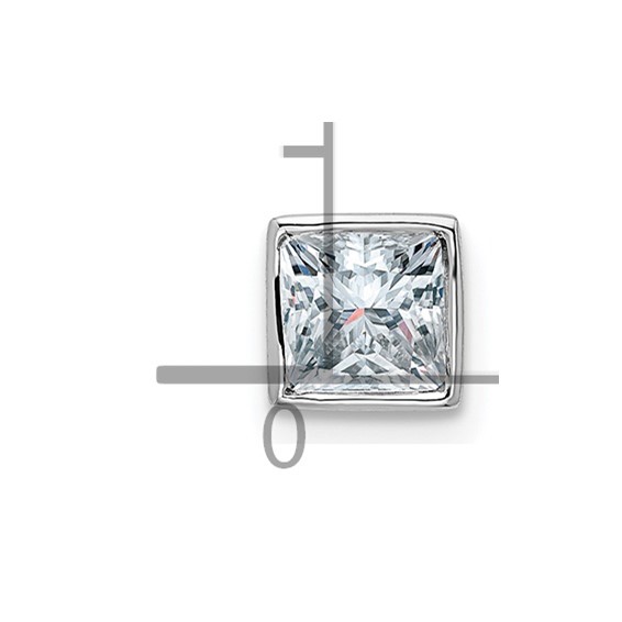 14k White Gold Princess Bezel Chain Slide Mounting