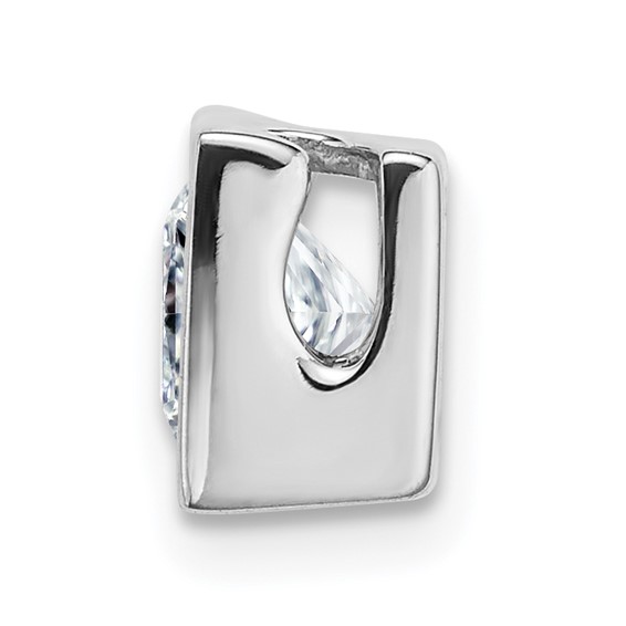 14k White Gold Princess Bezel Chain Slide Mounting
