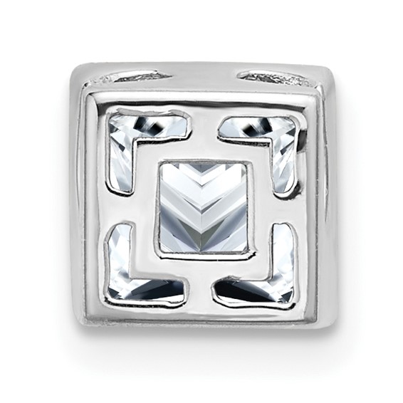 14k White Gold Princess Bezel Chain Slide Mounting