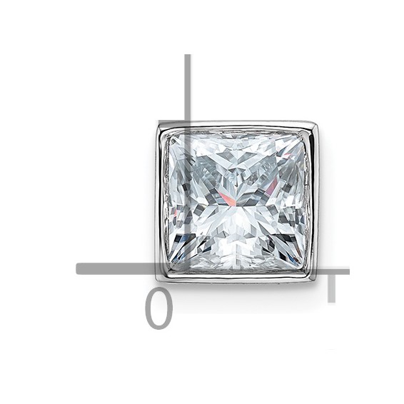 14k White Gold Princess Bezel Chain Slide Mounting