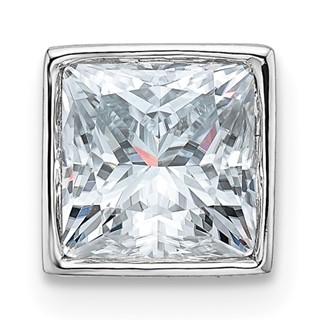 14k White Gold Princess Bezel Chain Slide Mounting