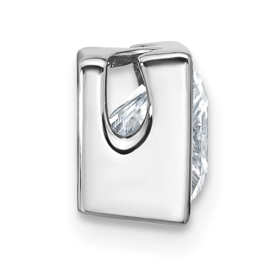 14k White Gold Princess Bezel Chain Slide Mounting