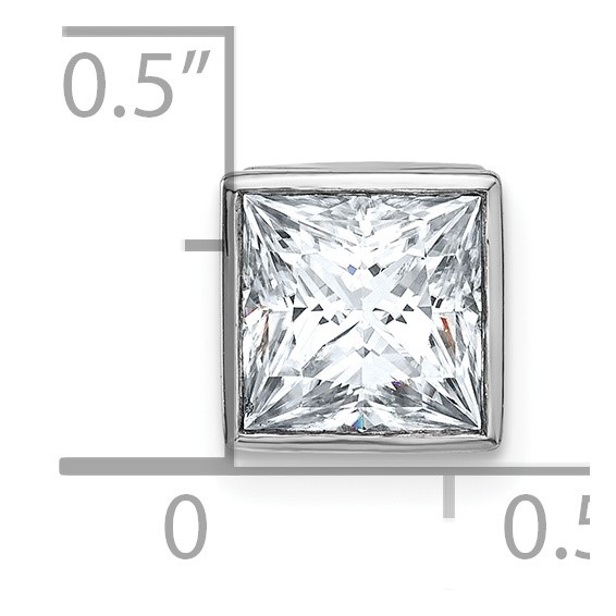 14k White Gold Princess Bezel Chain Slide Mounting