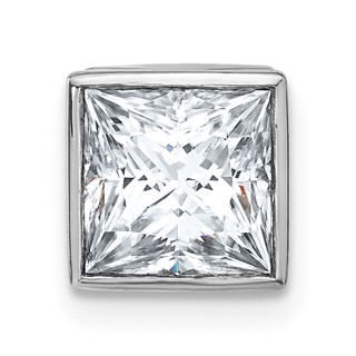 14k White Gold Princess Bezel Chain Slide Mounting