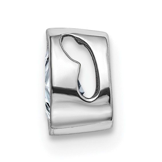 14k White Gold Pear Bezel Chain Slide Mounting