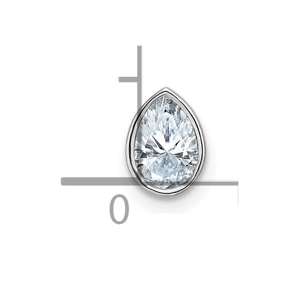 14k White Gold Pear Bezel Chain Slide Mounting