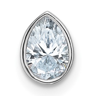 14k White Gold Pear Bezel Chain Slide Mounting