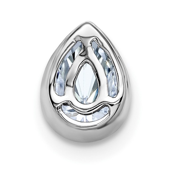 14k White Gold Pear Bezel Chain Slide Mounting