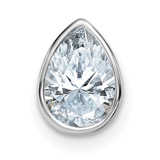 14k White Gold Pear Bezel Chain Slide Mounting